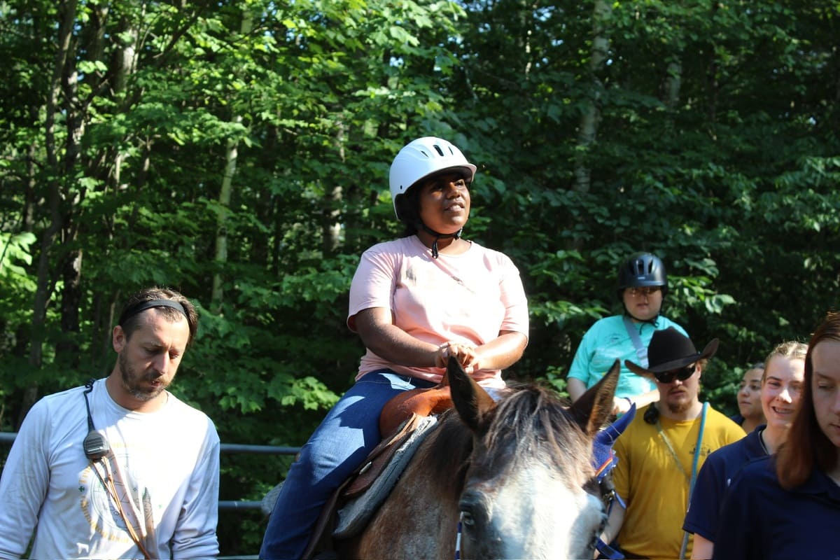 riding a horse at camp sno mo