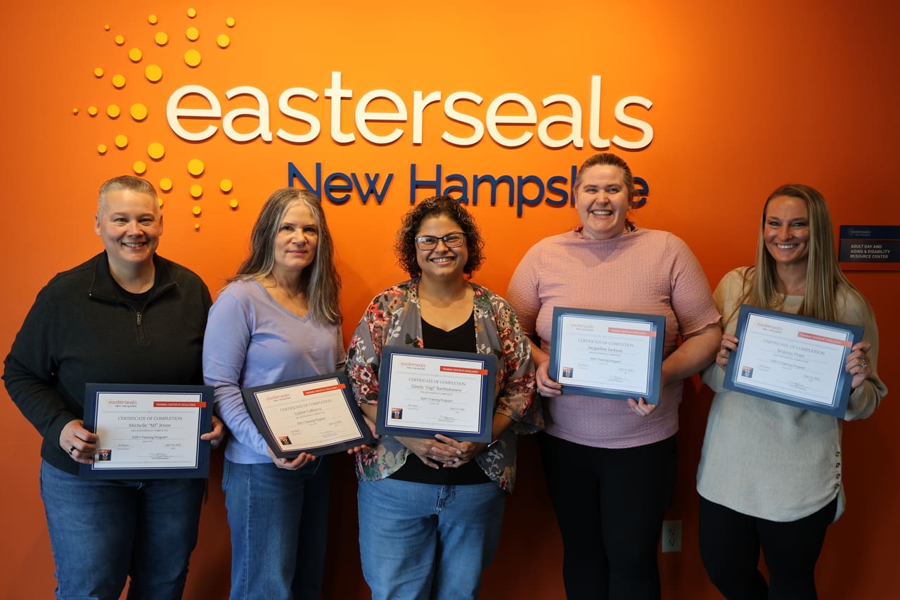 Six staff members earned national certification as direct support professionals, including five DSP-I certifications and one advancement to DSP-II, representing 47 years of combined service