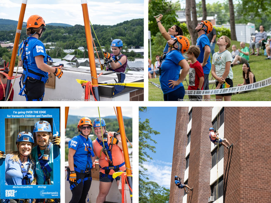 Gallery of photos taken from the 2023 Easterseals VT Over the Edge Event